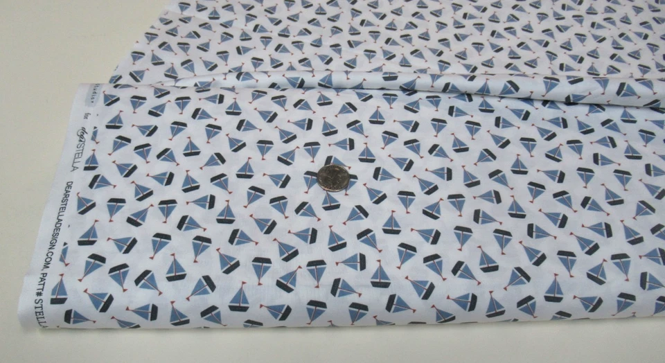 Tela artesanal para colchas Timeless Treasures SAIL AWAY blanco 5 1/2 yardas (dlt-3305) perno Foto 1 de 1