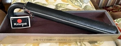 Vintage Knirps RED DOT Black Umbrella Jet Automatic w/Zipper Case - Image 1 of 4