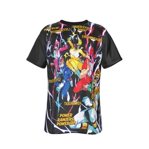 Mighty Morphin Power Rangers All Over Print ADULT XL Polysoft Tee-Shirt - Bild 1 von 6