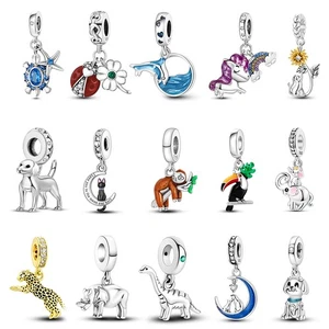 Brazalete colgante europeo de plata 925 circonita cúbica hágalo usted mismo circonita cúbica varios animales - Imagen 1 de 198