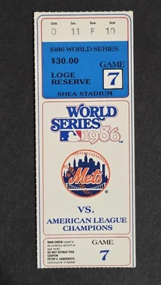 Заглушка билета на игру World Series 1986 7! Mets Clinch 2-й чемпионат мира! Sharp - Изображение 1 из 2