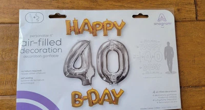 Feliz 40º Día Decoración Llena de Aire Nuevo Foto 1 de 3