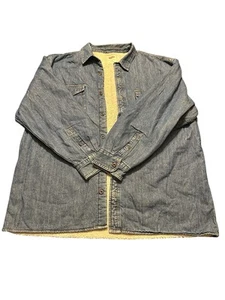 Levis Denim Camicia Giacca Sherpa Foderata in Pile Shacket Blu Jeans Taglia XXL - Foto 1 di 5