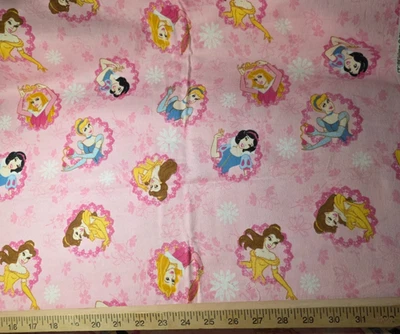 Disney Princess Frames Belle Aurora Flannel Craft Sewing Fabric 45" New - Image 1 of 3
