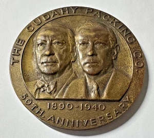 50 TH. ANNIVERSARY THE CUDAHY PACKING 1890-1940 OLD DUTCH TABLE BRONZE MEDAL - Picture 1 of 7