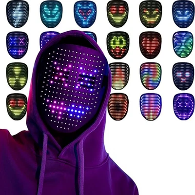 1 Pieza Máscara LED con Sensor de Gestos, Máscara Iluminada para Niños/Hombres/Mujeres Nueva Foto 1 de 4