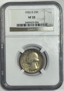 1932-D Washington Quarter - NGC VF 35 *Key Date* - Picture 1 of 7