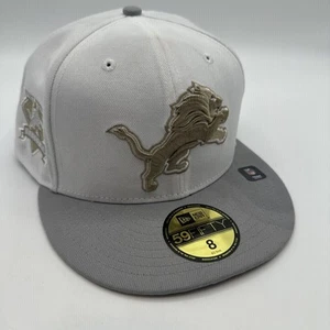 Detroit Lions NFL New Era 75 Seasons White/Gold Edition Hat Cap Sz. 8 NWT - Picture 1 of 18