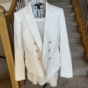 White House Black Market Cream Blazer Size 8 - Picture 1 of 13
