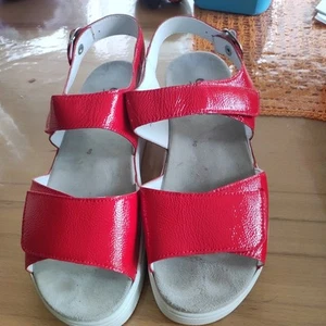 Damen-Sandale+Gr. 42 Weite K+Rot Lack+Semler+Bequem+Helle Sohle - Bild 1 von 10