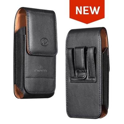 Extra Large Vertical leather Phone Holder  Case W/ Money Pock  Belt Clip Holster - Image 1 of 4