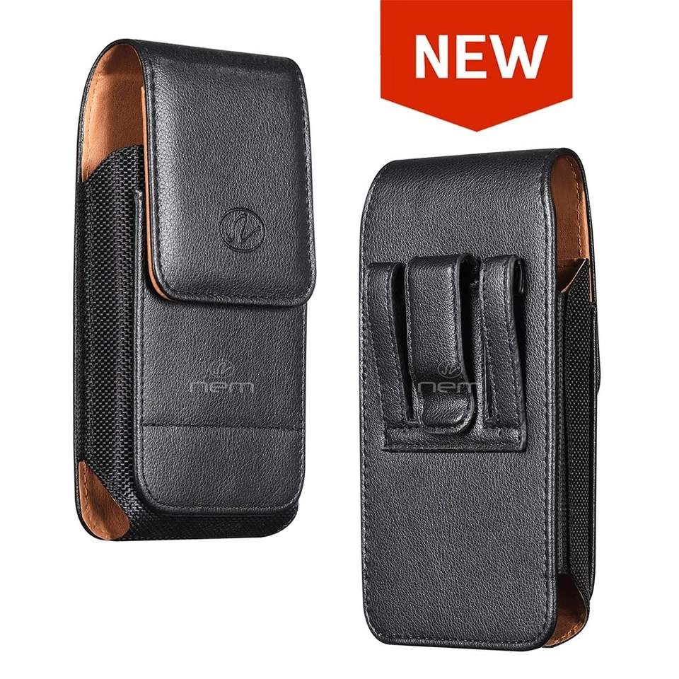 Extra Large Vertical leather Phone Holder  Case W/ Money Pock  Belt Clip Holster - Image 1 of 4