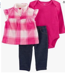 Carter's Baby Mädchen 3-teiliges Set Weste kleine Jacke 12M - Bild 1 von 5