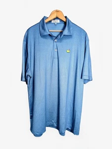 Peter Millar Masters Golf Polo Performance Polo Blau Mini Print Herren XL - Bild 1 von 7