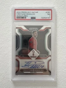 Copa Mundial Panini Prizm Qatar 2022 Cristiano Ronaldo Auto PSA 7 - Imagen 1 de 6