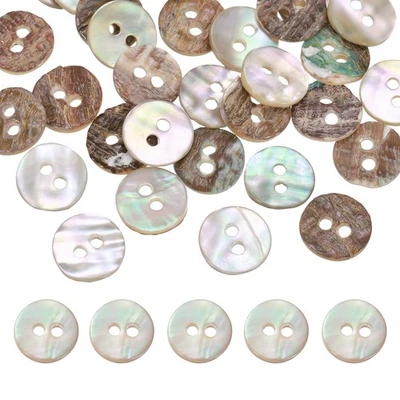 26Pcs Natural Shell Buttons,11.5mm 2 Holes Pearl Button,Beige - Image 1 of 4