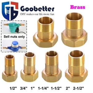 Brass Pipe Fittings Water Meter Pump Adapters BSP Male/Female Thread Connectors - Picture 1 of 13