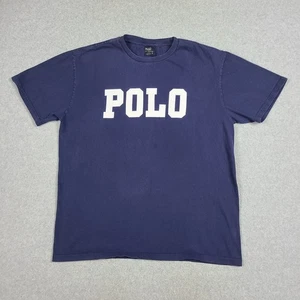 Vtg Polo Ralph Lauren T-Shirt Men’s Size Medium Blue Spell Out Short Sleeve 90’s - Picture 1 of 6