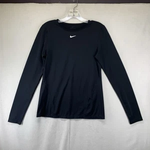 Nike Long Sleeve Shirt Women's Large Black Super Thin Stretchy - Foto 1 di 13