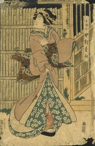 Possibly Kunisada? - Antique Japanese Woodblock - 19th Century - Picture 1 of 5