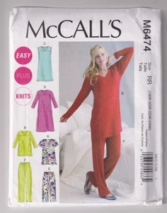 6474 McCALLS - TOP TUNIKA KLEIDER & HOSE - Gr. 18/20/22/24W - Bild 1 von 2