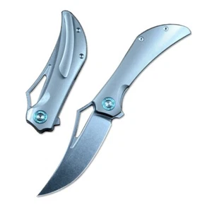 TWOSUN TS476 Folding Knife 14C28N Blade Titanium Gray Liner Lock - Picture 1 of 5