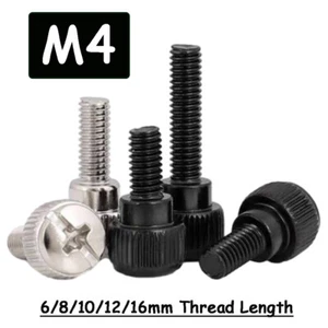 Tornillos de pulgar moleteados de acero al carbono pernos de perilla giratoria manual M4 - Imagen 1 de 17