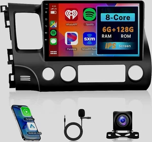 6G 128G Android Car Stereo for Honda Civic 2006-2011 Wireless Apple CarPlay Andr - Picture 1 of 6