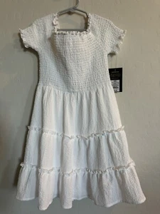 NWT Art Class Girls White Off The Shoulder Dress Size 8 - Picture 1 of 5