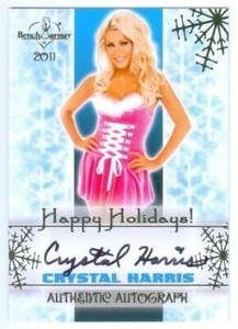 CRYSTAL HARRIS HEFNER "AUTOGRAPH CARD" BENCHWARMER HOLIDAY 2011