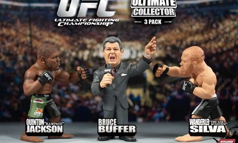 Round 5 UFC Bruce Buffer Rampage vs  Wanderlei Silva 3-Pack MMA figures Expo Cover
