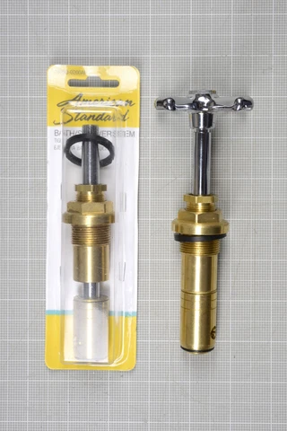 American Standard Cross Chrome Faucet Handle Set with OEM Re-Nu Stems HOT/COLD Cover