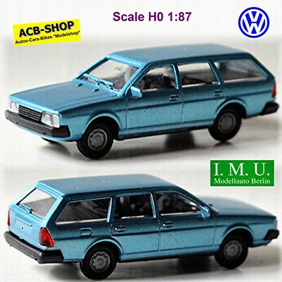 VW Passat B2 Variante 1981 - 1980-88 Tipo B2 Blu Argento Metallico 1:87 I. M. U. - Immagine 1 di 4