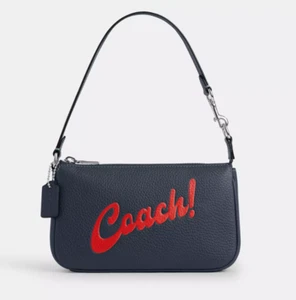 NWT COACH NOLITA 19 W/ GRAPHIC CU250 DENIM LEATHER HANDBAG BAG PURSE SHOULDER - Picture 1 of 17