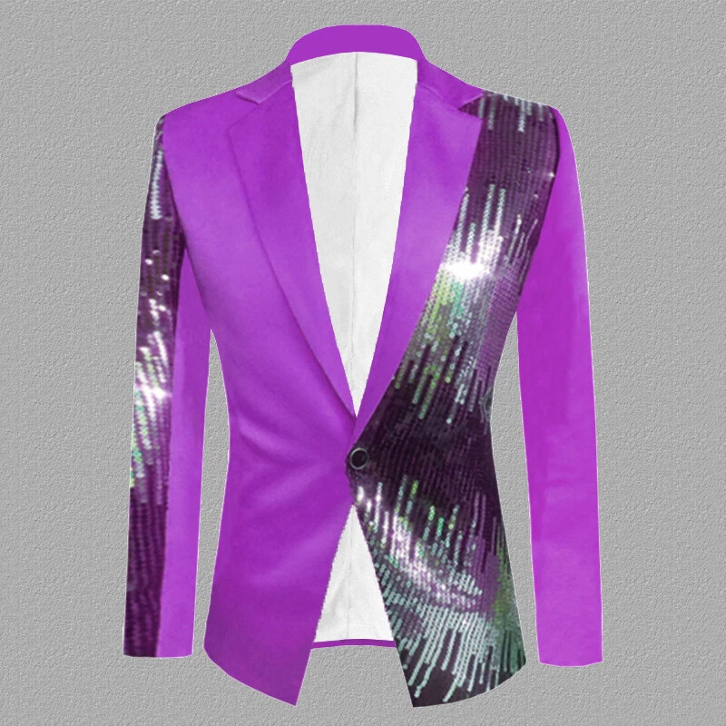 Para hombres Chaqueta Brillo Lentejuelas Irregulares Blazer Traje Solapa Abrigo Escenario Disfraz Prendas para el torso Foto 1 de 4