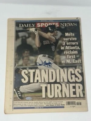 Daniel Murphy Autografiado New York Mets NY Daily News Periódico Steiner Certificado de Autenticidad Foto 1 de 3