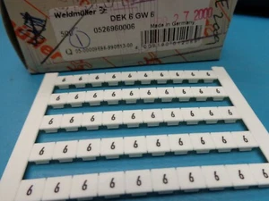 (50) 1 BLATT 5269.6 DEK 6 GW 6 5x6mm KUPPLUNGSMARKIERUNGEN 0526960006 WEIDMÜLLER - Bild 1 von 1