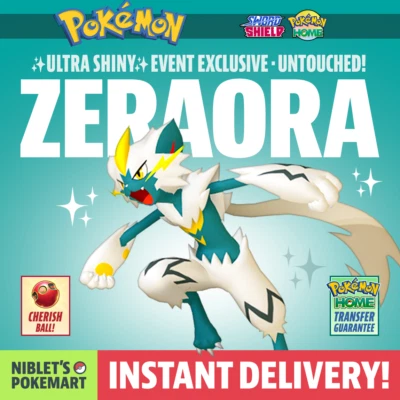 ✨ SHINY ZERAORA ✨ EVENT EXCLUSIVE Super Rare! Pokemon for Sword & Shield + Home!