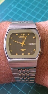 Vintage (1979) Automatik Citizen 8200A 21J Uhr Japan TV Gehäuse *Serviced Work* - Bild 1 von 12