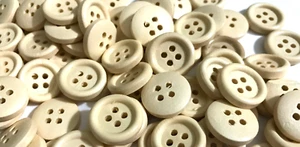 150 pcs 5/8"  Ivory White Wooden Buttons Sewing Button four holes fabric craft - Picture 1 of 1