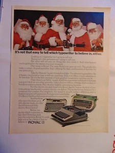 1970 ROYAL TYPEWRITER Santa Clause's Believe In vintage print ad - Picture 1 of 1