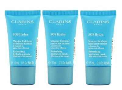 CLARINS SOS Hydra Refreshing Hydration Mask 45ml = 15ml x 3 - Image 1 of 3