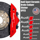 Audi Ceramic Sport Car Wheels Brake Caliper Sticker Decal Logo Decoration White