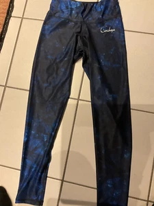 Winshape Tight Sport Leggings Fitness Hose schwarz blau Muster Gr. S - Bild 1 von 4