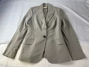 Michael Kors Womens Tan Wool Blazer Suit Jacket Sz 6 Made In Italy - Picture 1 of 7