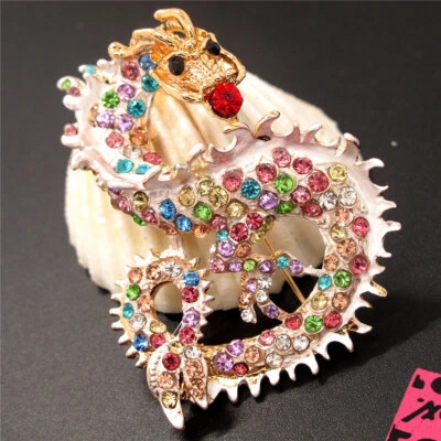 Nuevo Broche Prendedor Moda Mujeres Multicolor Brillante Estrás Dragón Chino Dije Foto 1 de 4
