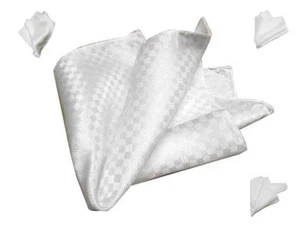 Fazzoletto da taschino uomo bianco pochette seta bianca avorio fazzoletti elegan - Imagen 1 de 11