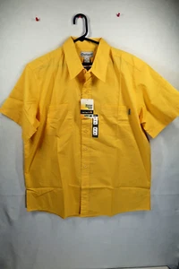 Carhartt Men's Short Sleeve Button-up Shirt Size XL Yellow NEW Work Casual - Picture 1 of 10
