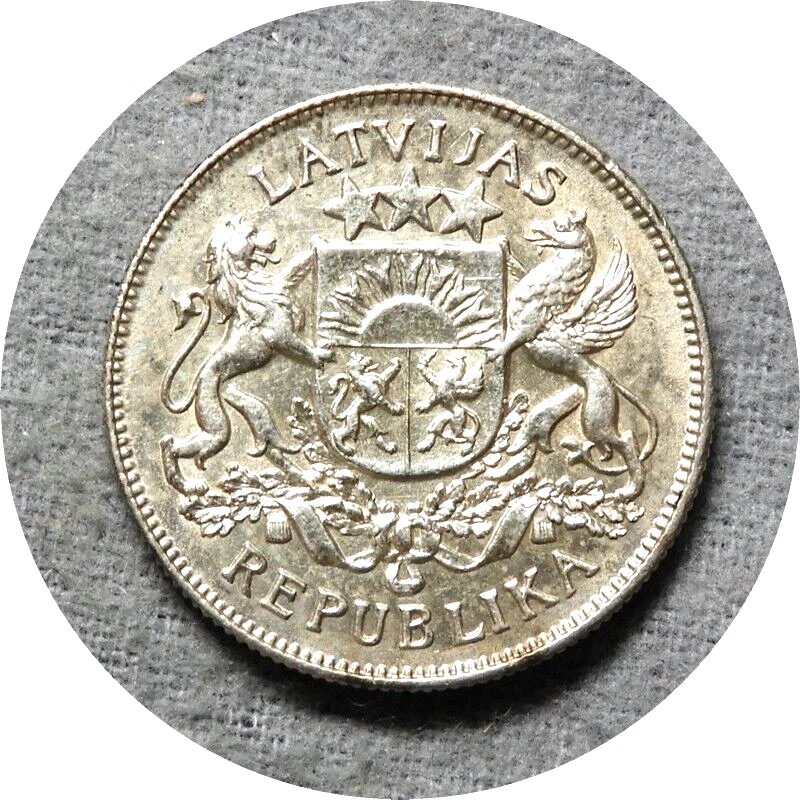 elf Latvia 1st Republic 2 Lati 1926   Silver  kl08 - Image 1 of 2