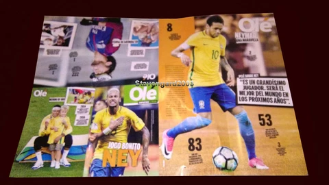 NEYMAR - FIFA WORLD CUP 2018 - MAGAZINE/POSTER  size 27.56" x  19.69" Cover